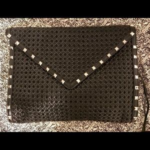 Rebecca Minkoff “Owen” Woven Envelope Clutch